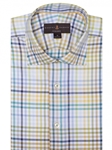 Green, Blue and White Twill Plaid Tailored Sport Shirt | Sport Shirts Collection | Sams Tailoring Fine Men Clothing