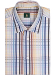 Blue, Brown & White Plaid Anderson Sport Shirt | Sport Shirts Collection | Sams Tailoring Fine Men Clothing