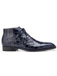 Navy Genuine Alligator Stegano Ankle Boot | Belvedere Shoes Fall Collection | Sams Tailoring