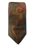 Robert Talbott Peach With Green and Golden Paisley Pattern Estate Ambassador Tie 321123-44|Sam's Tailoring Fine Men's Clothing