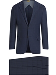 Blue Birdseye Windowpane Cashmere Blend Suit | Hickey Freeman Suit's Collection | Sam's Tailoring Fine Men Clothing