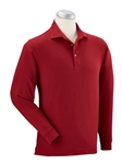 Brick Red Solid Liquid Cotton Stretch Long Sleeve Polo | Bobby Jones Polos Collection | Sam's Tailoring Fine Men Clothing