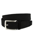 Black Italian Tubular Woven Rayon Elastic Belt | Torino leather Fine Belts | Sam's Tailoring Fine Men Clothing