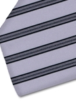 Grey and Black Stripe Sartorial Silk Tie | Italo Ferretti Fine Ties Collection | Sam's Tailoring