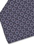 Violet and Navy Floral Sartorial Silk Tie | Italo Ferretti Fine Ties Collection | Sam's Tailoring