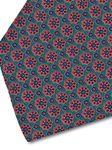 Sea Green & Blue Floral Sartorial Silk Tie | Italo Ferretti Fine Ties Collection | Sam's Tailoring