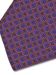 Brown and Violet Floral Sartorial Silk Tie | Italo Ferretti Fine Ties Collection | Sam's Tailoring