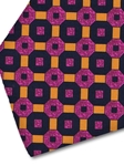 Navy, Lavender & Orange Sartorial Silk Tie | Italo Ferretti Fine Ties Collection | Sam's Tailoring
