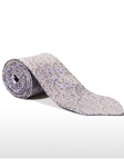 Gray and Lilac Patterned Tailored Silk Tie | Italo Ferretti Fine Ties Collection | Sam's Tailoring