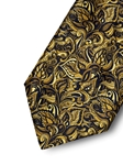 Gold and Black Patterned Tailored Silk Tie | Italo Ferretti Fine Ties Collection | Sam's Tailoring