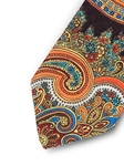 Orange Cashmere Paisley Sartorial Silk Tie | Italo Ferretti Ties Collection | Sam's Tailoring Fine Men Clothing