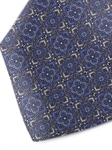 Blue & Grey Floral Sartorial Silk Tie | Italo Ferretti Ties Collection | Sam's Tailoring Fine Men Clothing