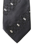 Black With Black & White Strass Sartorial Silk Tie | Italo Ferretti Luxury Ties | Sam's Tailoring Fine Men Clothing