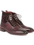 Brown Suede & Calfskin Wingtop Men's Boot | Fine Men Spring Boots | Sam's Tailoring Fine Men Clothing