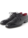 Black Genuine Ostrich Derby Men's Shoe| Fine Men Derby Shoes | Sam's Tailoring Fine Men Clothing