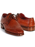 Tobacco Genuine Ostrich Leather Upper Derby Shoe| Fine Men Derby Shoes | Sam's Tailoring Fine Men Clothing