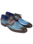 Blue & Brown Hand Painted Derby Shoe| Fine Men Derby Shoes | Sam's Tailoring Fine Men Clothing