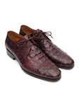 Brown & Bordeaux Crocodile Embossed Calfskin Derby Shoe| Fine Men Derby Shoes | Sam's Tailoring Fine Men Clothing