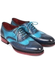 Blue & Turquoise Wingtip Men Oxford | Men's Oxford Shoes Collection | Sam's Tailoring Fine Men Clothing
