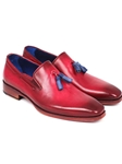 Burgundy Plain Toe Men's Tassel Loafer | handmade Men Loafers | Sam's Tailoring Fine Men's Clothing