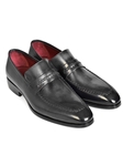 Gray & Black Calfskin Men's Loafer | handmade Men Loafers | Sam's Tailoring Fine Men's Clothing