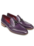 Purple Hand Painted Leather Tassel Loafer | handmade Men Loafers | Sam's Tailoring Fine Men's Clothing