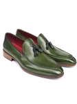 Green Hand Painted Leather Tassel Loafer | handmade Men Loafers | Sam's Tailoring Fine Men's Clothing
