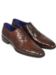 Brown Genuine Crocodile Men's Oxford | Hand Made Exotic Skins Shoes | Sam's Tailoring Fine Men Clothing
