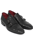 Black Double Monkstraps Fine Men's Shoe | Hand Made Exotic Skins Shoes | Sam's Tailoring Fine Men Clothing