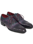 Purple Genuine Ostrich Cap-Toe Oxford | Hand Made Exotic Skins Shoes | Sam's Tailoring Fine Men Clothing