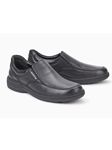 Black Smooth Leather Flat Heel Men's Moccasin | Mephisto Loafers Collection | Sam's Tailoring Fine Men Clothing