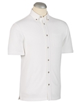 White Pima Blend Knit Short Sleeve Sport Shirt | Bobby Jones Shirts Collection | Sams Tailoring Fine Men's Clothing