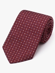 Red With Blue & White Accents Neat Tie | Fine Ties Collection | Sam's Tailoring Fine Men Clothing