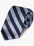 Blue & Navy Woven Repp Stripes Tie | Fine Ties Collection | Sam's Tailoring Fine Men Clothing