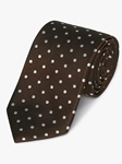 Brown Woven White Polka Dot Silk Tie | Fine Ties Collection | Sam's Tailoring Fine Men Clothing