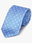 Blue Woven White Polka Dot Silk Tie | Fine Ties Collection | Sam's Tailoring Fine Men Clothing