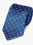 Blue Medallion Neat Pattern Woven Tie | Fine Ties Collection | Sam's Tailoring Fine Men Clothing