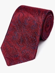 Red On Navy Paisley Pattern Woven Tie | Fine Ties Collection | Sam's Tailoring Fine Men Clothing