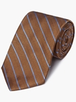 Brown Herringbone Stripe Pattern Silk Tie | Fine Ties Collection | Sam's Tailoring Fine Men Clothing