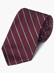 Burgundy Herringbone Stripe Pattern Silk Tie | Fine Ties Collection | Sam's Tailoring Fine Men Clothing