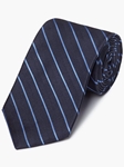 Navy Herringbone Stripe Pattern Silk Tie | Fine Ties Collection | Sam's Tailoring Fine Men Clothing