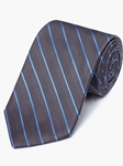 Grey Herringbone Stripe Pattern Silk Tie | Fine Ties Collection | Sam's Tailoring Fine Men Clothing