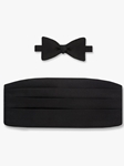 Black Satin Silk Bow Tie & Cummerbund Set | Bow Tie & Cummerbund Collection | Fine Men's Clothing