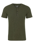 Khaki Triblend Short Sleeve Men's Henley | Polos Collection |Sam's Tailoring Fine Men's Clothing