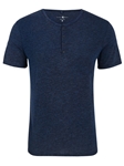 Dark Navy Triblend Short Sleeve Henley | Polos Collection |Sam's Tailoring Fine Men's Clothing