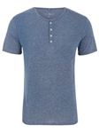 Navy Triblend Short Sleeve Men's Henley | Polos Collection |Sam's Tailoring Fine Men's Clothing