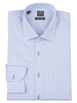 White and Blue Striped MAR STR Dress Shirt | IKE Behar Dress Shirts | Sam's Tailoring Fine Men's Clothing