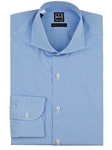 Blue Gingham Cut Away Collar Dress Shirt | IKE Behar Dress Shirts | Sam's Tailoring Fine Men's Clothing