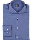 Indigo Blue Panama Texture Weave Dress Shirt | IKE Behar Dress Shirts | Sam's Tailoring Fine Men's Clothing