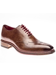 Cuoio Rosso Burnished Medallion Toe Veloce Oxford | Jose Real Shoes Collection | Sam's Tailoring Fine Men Clothing